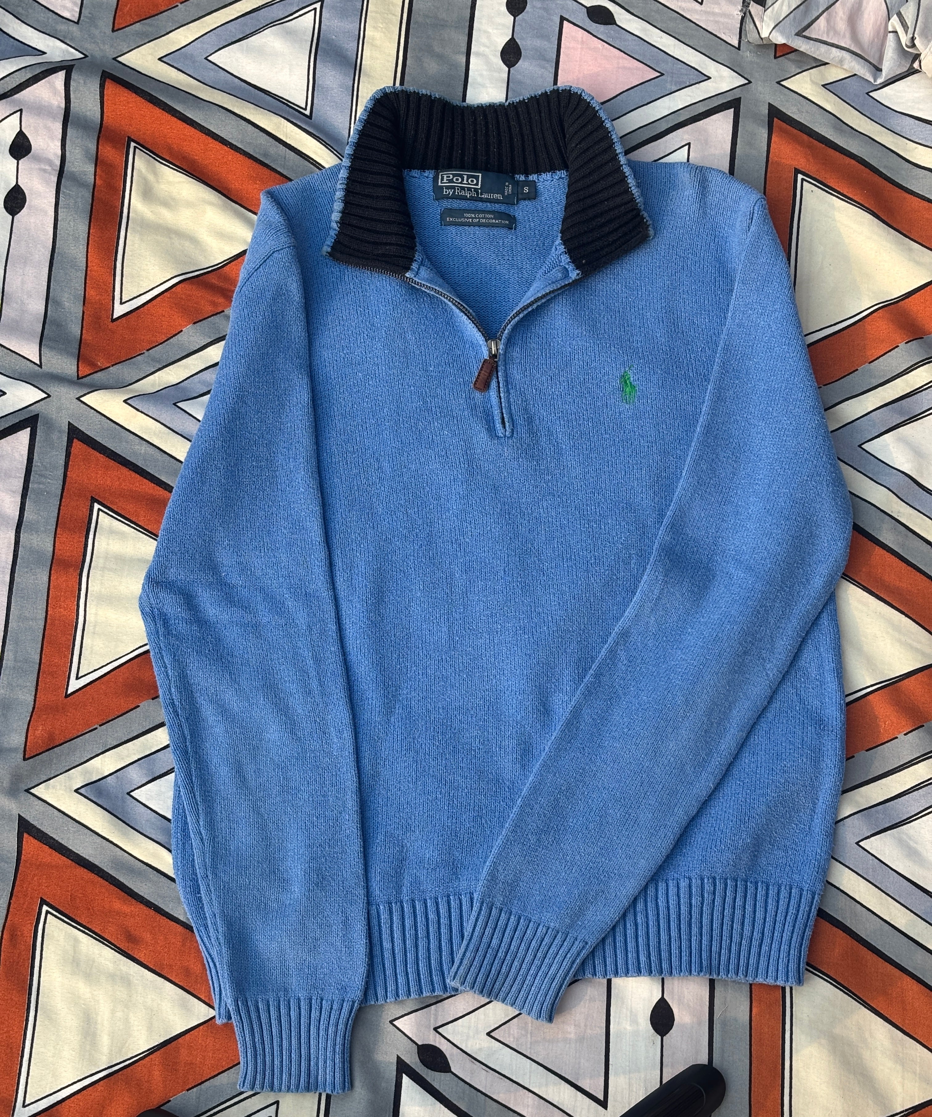 1990 VINTAGE POLO RALPH LAUREN MEN’S QUARTER-ZIP SWEATE