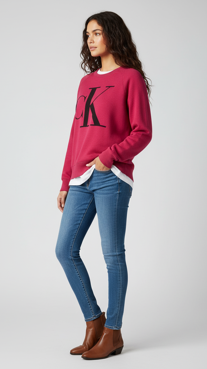 CALVIN KLEIN cute pink crewneck