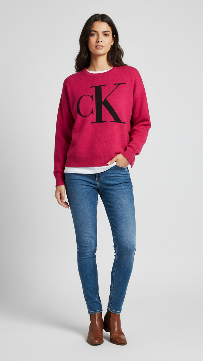 CALVIN KLEIN cute pink crewneck