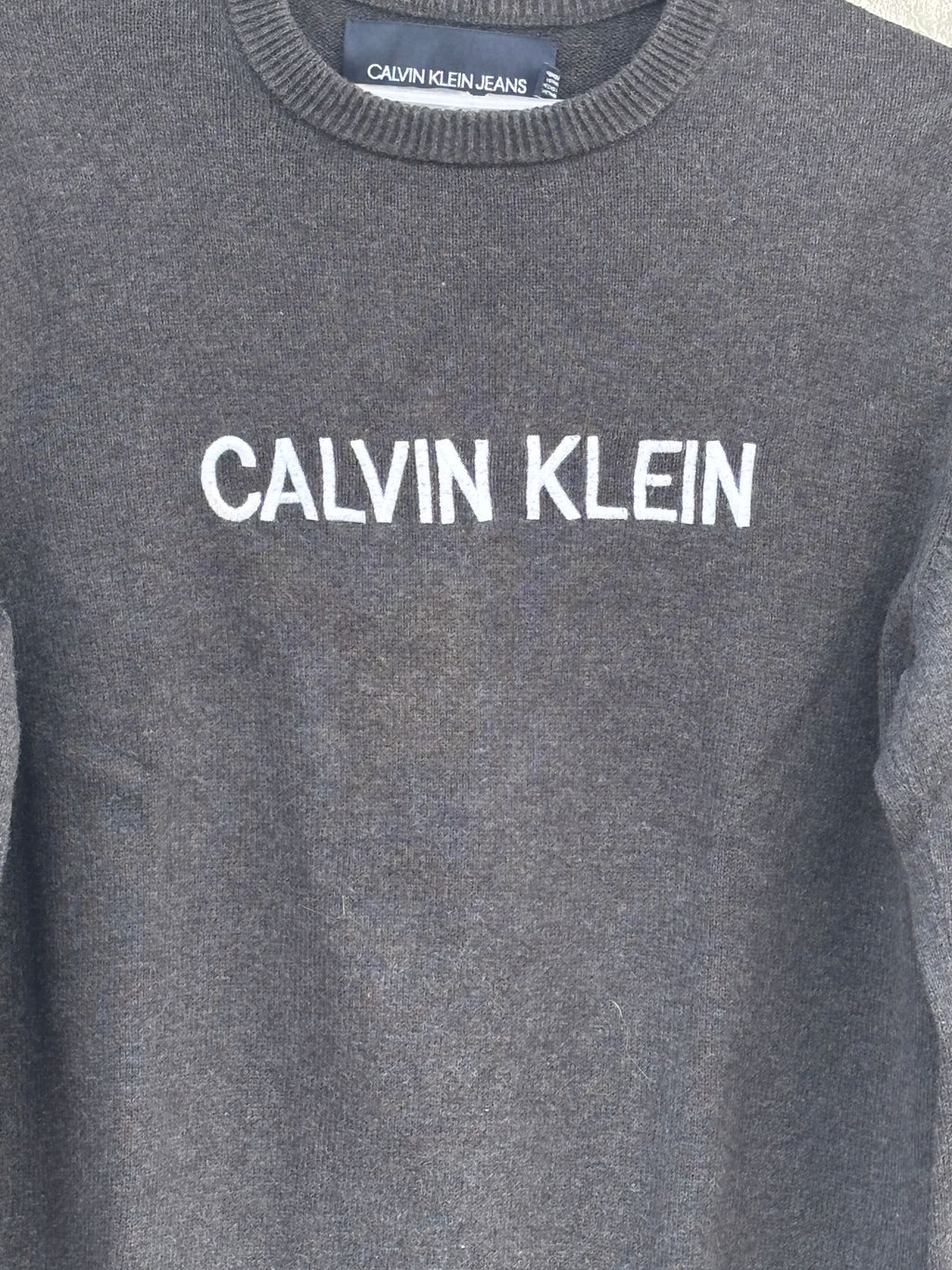CLEVIN KLEIN  Men's Relaxed Fit French Terry Logo Sweatshirt