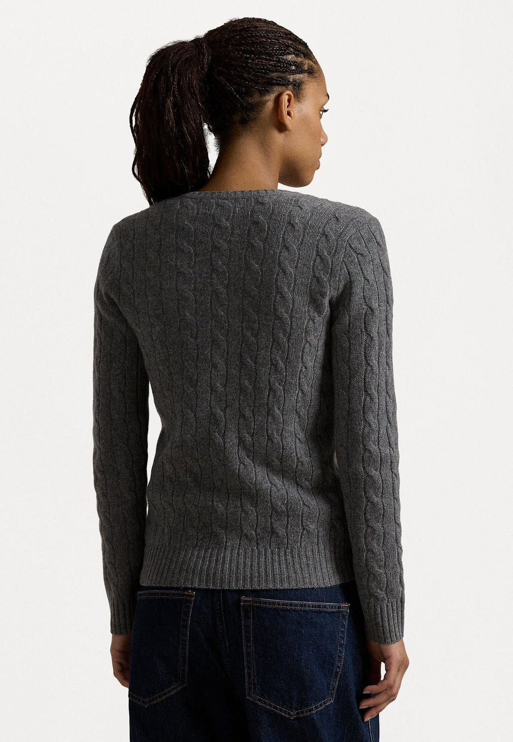 Relaxed Fit Cable Cashmere Jumper