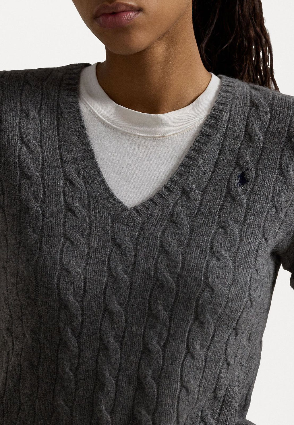 Relaxed Fit Cable Cashmere Jumper