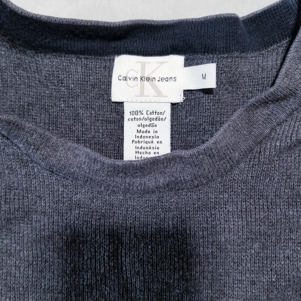 Calvin Klein Sweater Knit Gray Stripe