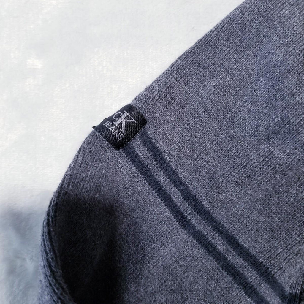 Calvin Klein Sweater Knit Gray Stripe