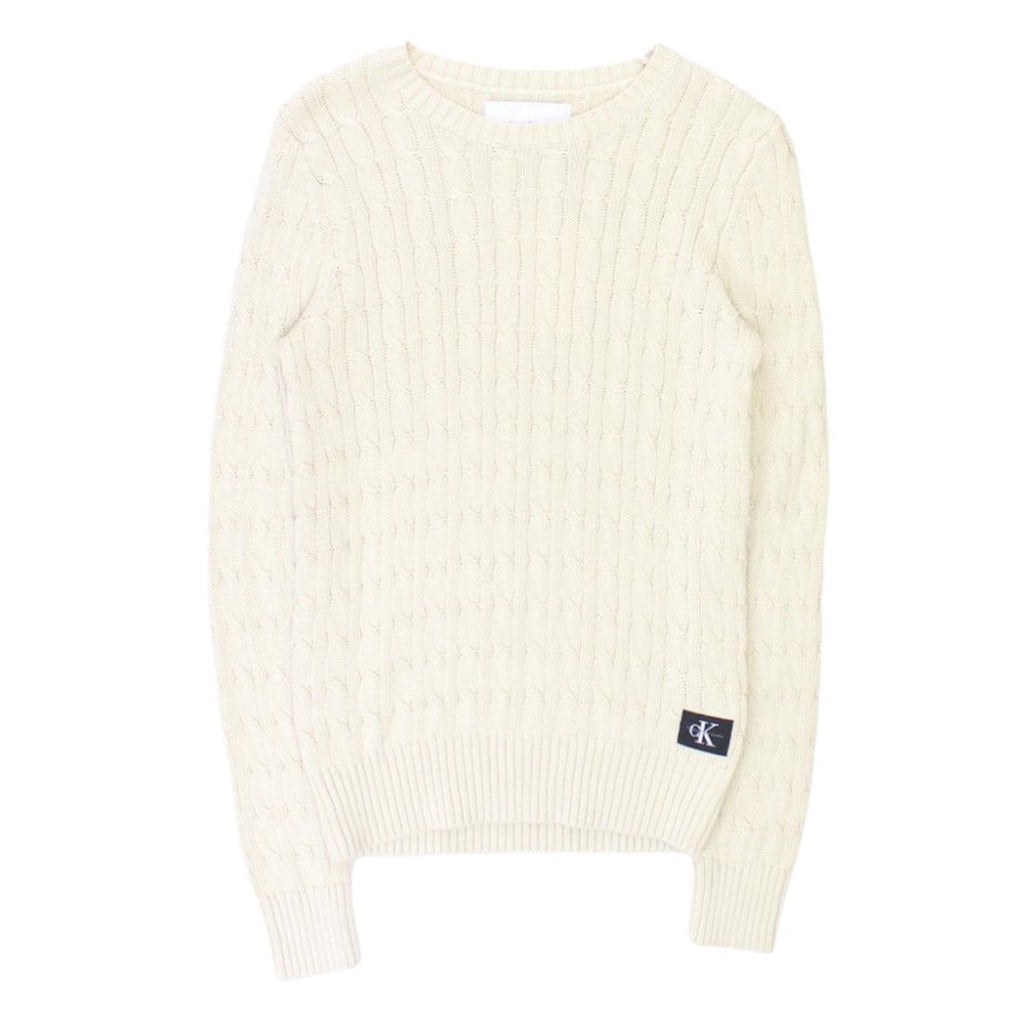 Calvin Klein Cream Cable Knit Jumper