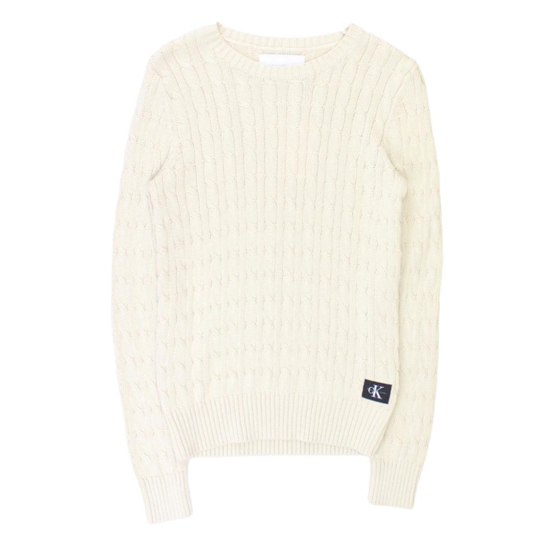 Calvin Klein Cream Cable Knit Jumper