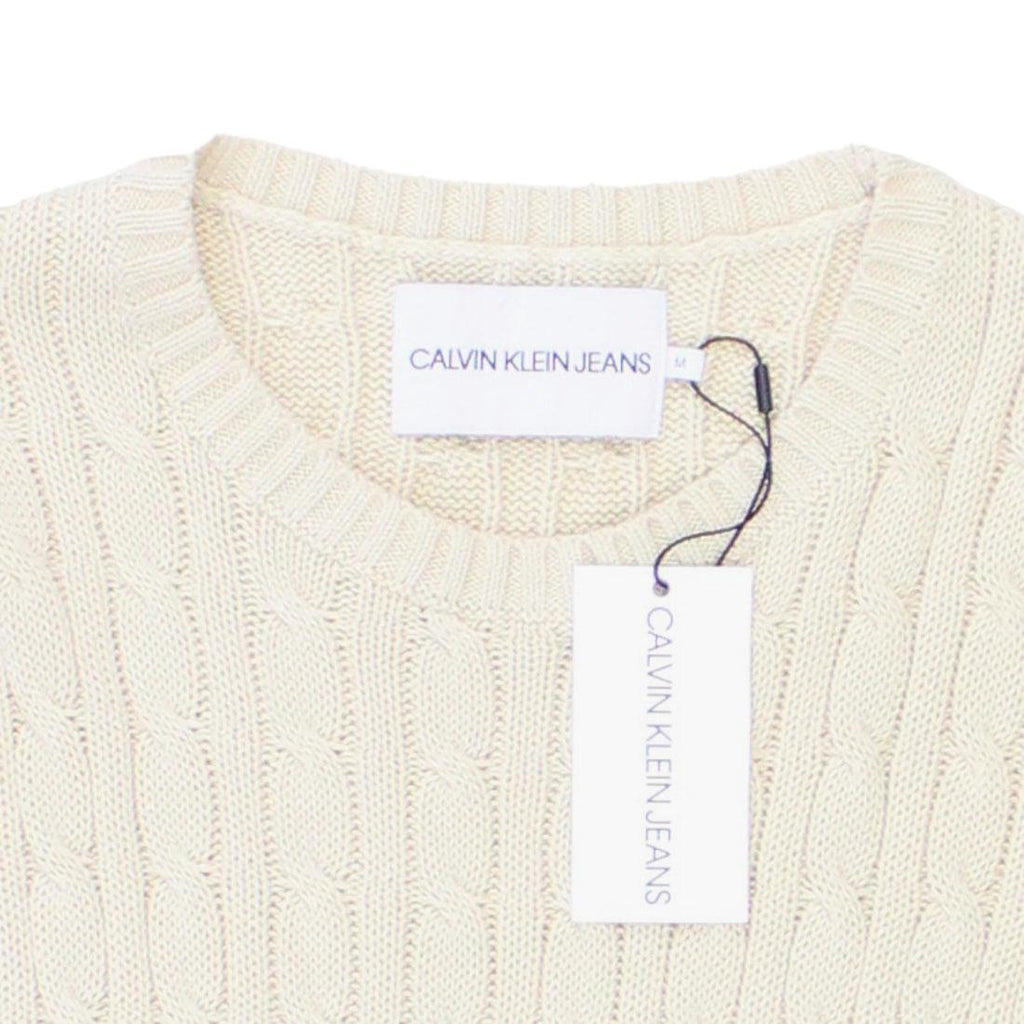 Calvin Klein Cream Cable Knit Jumper