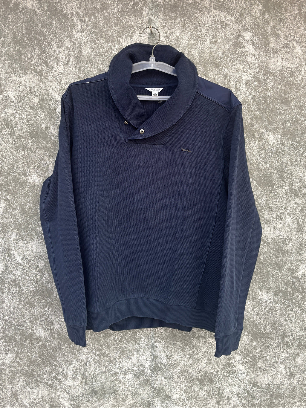 CALVIN KLEIN men's navy shawl collar