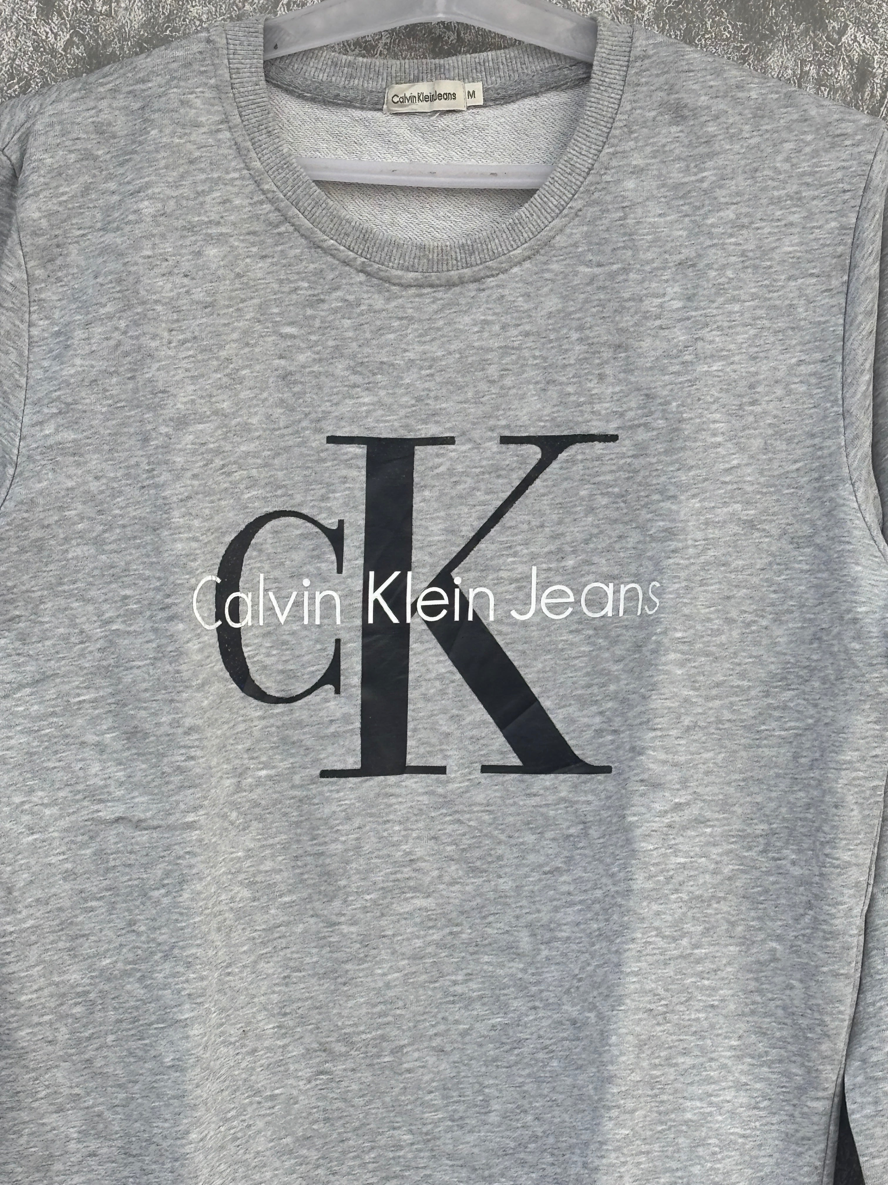 CLEVIN KLEIN Men's Relaxed Fit French Terry Logo Sweatshirt