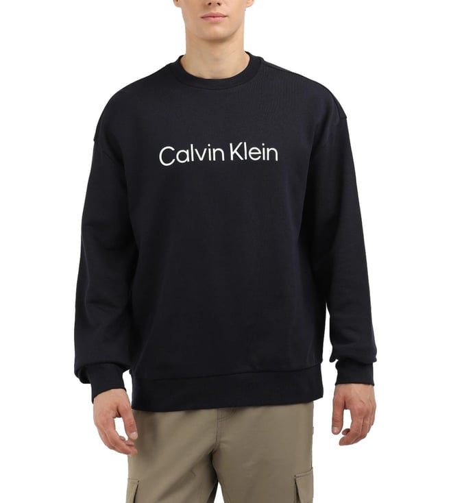 CLEVIN KLEIN  Men's Relaxed Fit French Terry Logo Sweatshirt