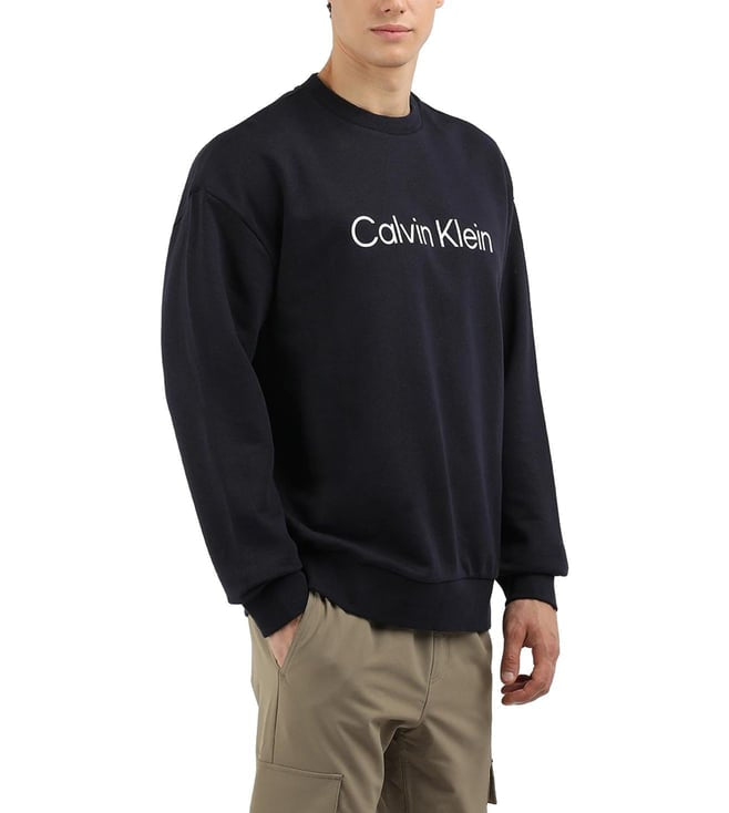 CLEVIN KLEIN  Men's Relaxed Fit French Terry Logo Sweatshirt