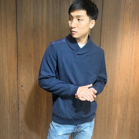 CALVIN KLEIN men's navy shawl collar