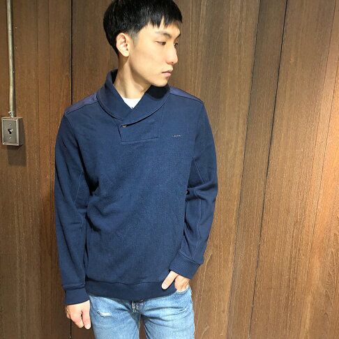 CALVIN KLEIN men's navy shawl collar