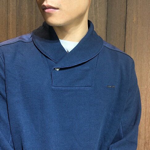 CALVIN KLEIN men's navy shawl collar