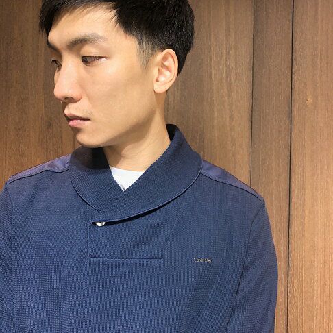 CALVIN KLEIN men's navy shawl collar